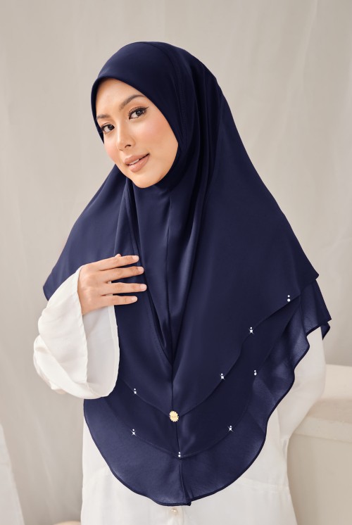 ARDEA Slip On Hijab in Navy Blue