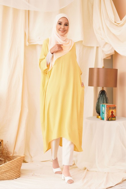 Callista Midi Dress in Yellow