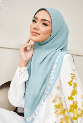 (AS-IS) Indah Tudung Sarung in Dusty Blue