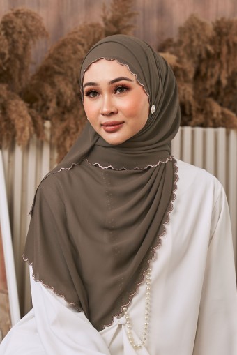 (AS-IS) REKHA Sulam Shawl in Deep Brown