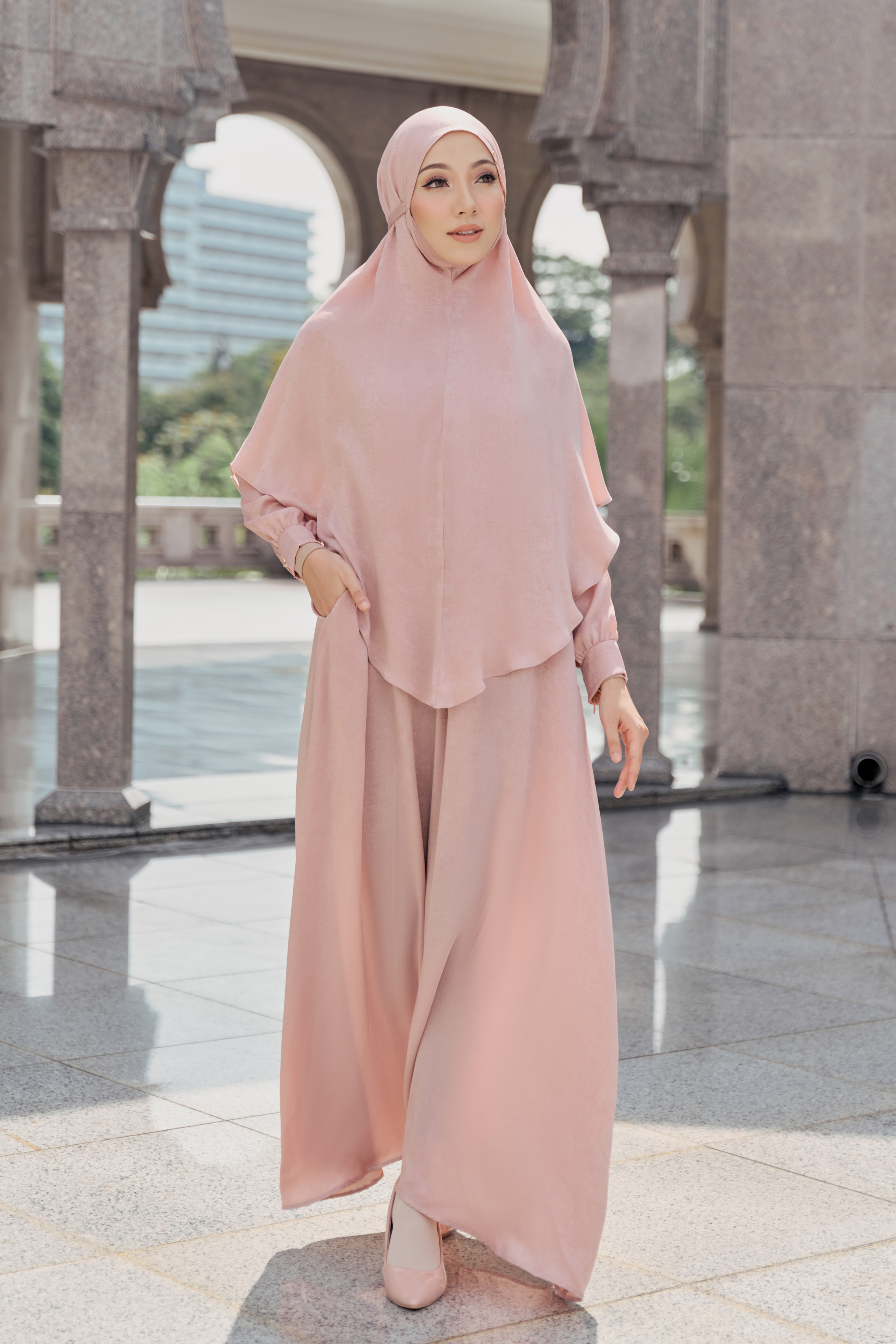 hijab dusty pink